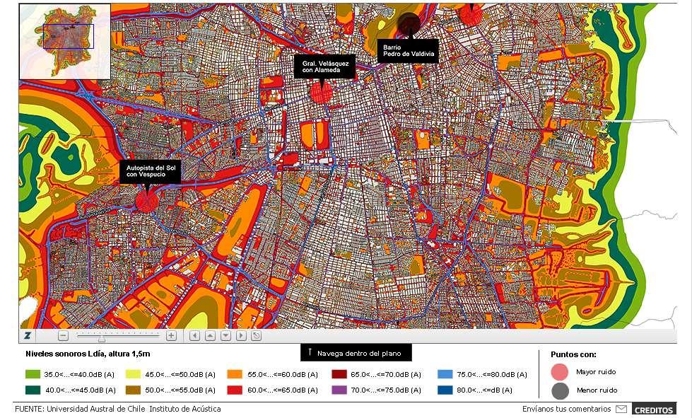 Mapa estratégico de ruído Simulação da exposição a ruídos ao