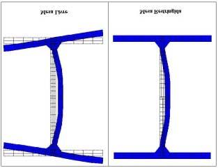Capítulo 6 Comparação dos Resultados 119 Figura 6.4: Deformadas do pilar do modelo Mc1p2ch2 na condição de mesa livre e restringida. Na figura 6.
