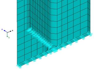 Capítulo 4 Modelos Numéricos 72 Figura 4.18: Vinculação de continuidade do pilar nas extremidades.