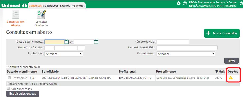 Consulta em consultório Guia em AUDITORIA (2/4) A Guia é