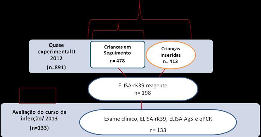 N= 478+413= 891 Figura 15: Etapa de Avaliação do Curso da Infecção Assintomática por L. infantum: Amostra avaliada por meio de exames clínico e laboratoriais.