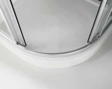 Deux verre fixes + deux portes coulissantes; Hauteur standard 1850 mm; Roulements à billes en acier inoxydable; Fermeture magnétique;