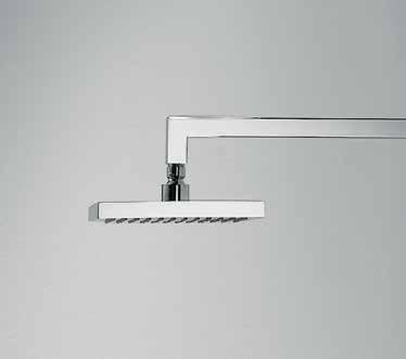 waste hole 90mm included; Rain-effect overhead shower square 200x200x10mm with wall shower arm 25x25x400mm; Built-in