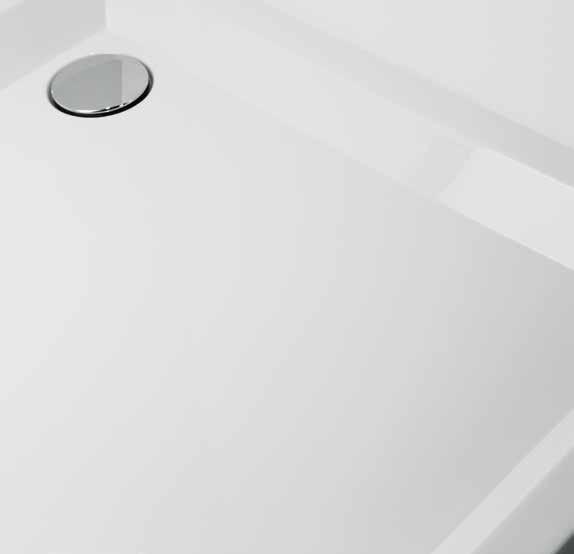 Receveur de douche acrylique Planíssima avec bord intégral de 75mm; Hauteur intérieure 45mm; Fond lisse; Bonde de