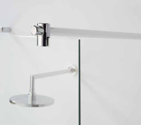 shower round Ø200x10mm with wall shower arm Ø22x400mm; Built-in 1 way out shower mixer (on/off water in the fixed shower).