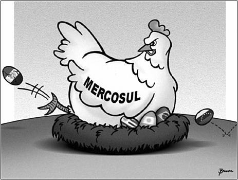 Nesse contexto, é correto afirmar que a) o Paraguai foi excluído do bloco. b) o Brasil assumiu o posto de líder do bloco. c) a Venezuela tornou-se um membro efetivo.