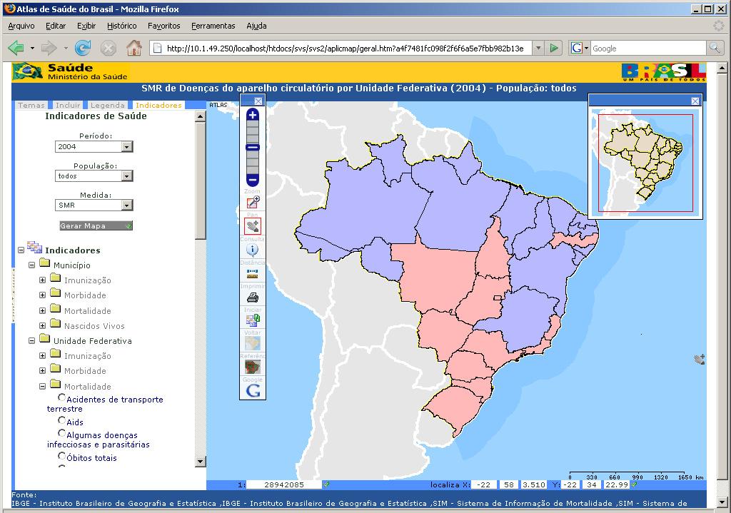 Desenvolvimento de software Mapas na internet Permite o acesso aos dados de forma dinâmica, e proporciona grande interação com dados de diferentes origens em um só ambiente, com o