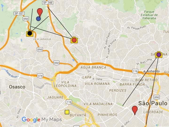 3.2. Bases de Observação São Paulo Na cidade de São Paulo foram utilizadas 5 bases de observação: a Universidade de São Paulo, o Pico do Jaraguá, um apartamento no bairro Pirituba, um apartamento no