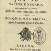 de Simão Lisboa 1807 Português LISBOA, Joaquim José Lyras de Jonino: Pastor do Serro.