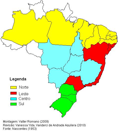 Dentre os defeitos citados por Nascentes (1953), encontram-se a junção do Norte e Nordeste e a inclusão de São Paulo como área linguística aliada a Espírito Santo, Rio de Janeiro, Bahia, Sergipe e