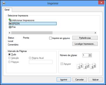 Como verificar o estado da impressão - Windows Durante a impressão, você verá esta janela