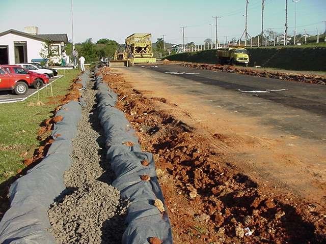 Drenagem das pista experimentais