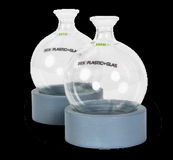Modelos de vidros Vidro revestido com plástico Rotavapor Utilize a mais ampla gama de condensadores e frascos de vidro para