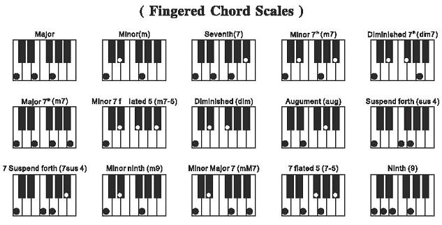 Escala de acordes com 3 ou mais notas Sem função acorde Pressione o botão CHORD OFF para desligar o acorde.