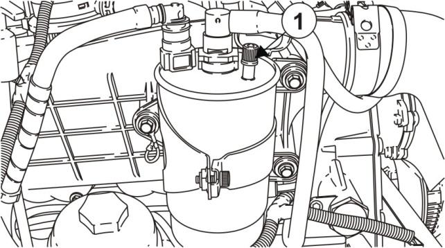 303-04-12 Sistema de Combustível e Controles Drenagem do Sistema t! Cuidado: a drenagem de água do sistema de combustível deve ser realizada a cada abastecimento.