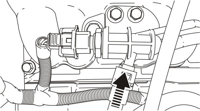Sistema de Combustível e Controles 303-04-43 5. Fixe a mangueira de retorno dos injetores com os grampos de fixação, e o suporte de tfixação. 6.