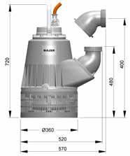 BOMBA DE DRENAGEM SUBMERSÍVEL J 8B MEX J 8BHH MEX J 8BHV MEX Potência noinal do otor P2 1 kw (13, hp) Tensão (V) 6 Corrente noinal (A) 2 (HH) / 16 (HV) Rotação 3 rp 6 x 33 Conexões de recalque