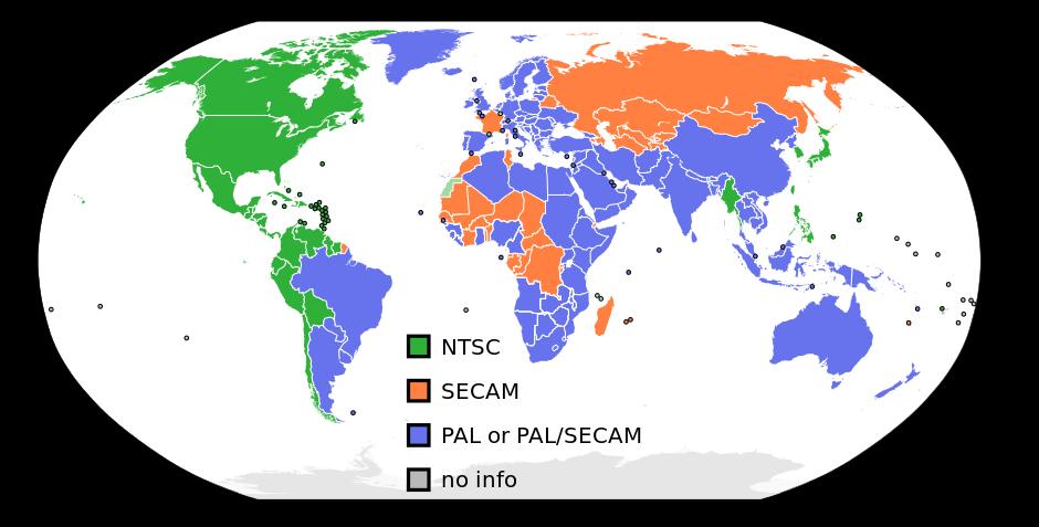 Transmissão do sinal de TV a cores usando o sistema de codificação PAL: PAL, sigla em inglês de Phase Alternating Line, cuja tradução significa Linha de Fase Alternante, é uma forma de codificação da