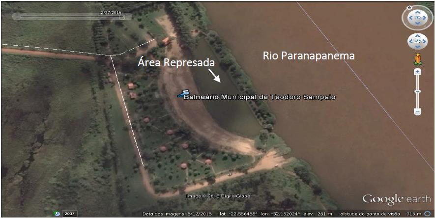 FIGURA 1: Imagem de Satélite do Balneário Municipal Fonte: Google Earth, 2015.