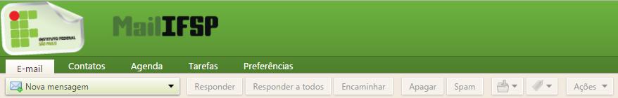 Página 3 de 9 4. Após efetuar o Login, você será redirecionamento para a caixa de entrada do Webmail, para acessar a Agenda basta clicar no nome como indicado abaixo. 5.