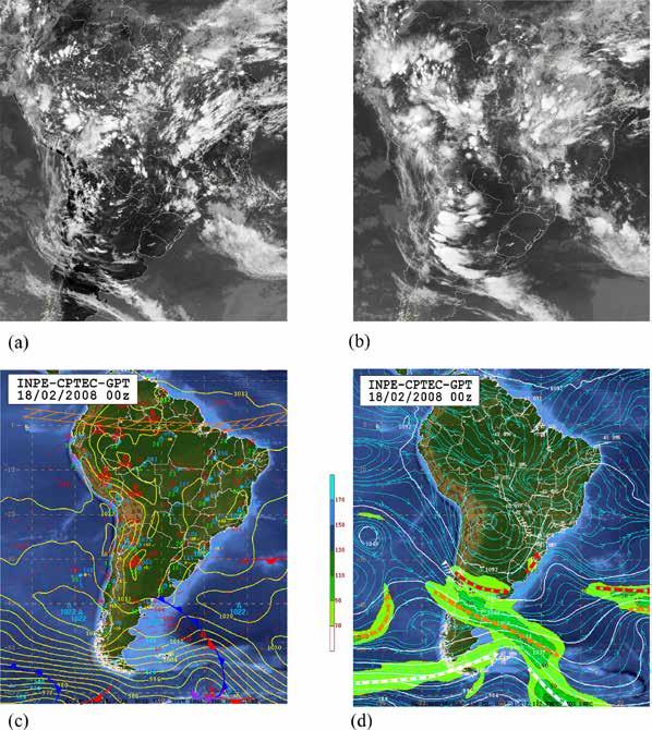 222 Pinheiro et al. Volume 29(2) Figura 8 - Imagens do satélite GOES-12 no canal infravermelho para (a) 18 UTC e (b) 23:45 UTC do dia 17/02/2008.