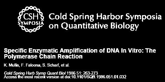Marcadores de DNA Baseados em PCR - Início Mullis et al.