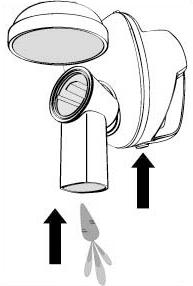 7 Pressione e mantenha pressionado o botão liga/desliga e, ao mesmo tempo, vá introduzindo no bocal do tubo de alimentação os alimentos a serem processados.