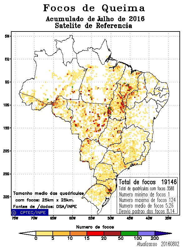 2. Monitoramento de Focos e Condições Meteorológicas O monitoramento de focos do Programa Queimadas do INPE, www.inpe.