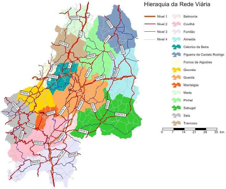 Diagnóstico Rede Rodoviária A rede rodoviária estruturante está praticamente concluída e garante uma boa acessibilidade rodoviária para a generalidade dos concelhos.