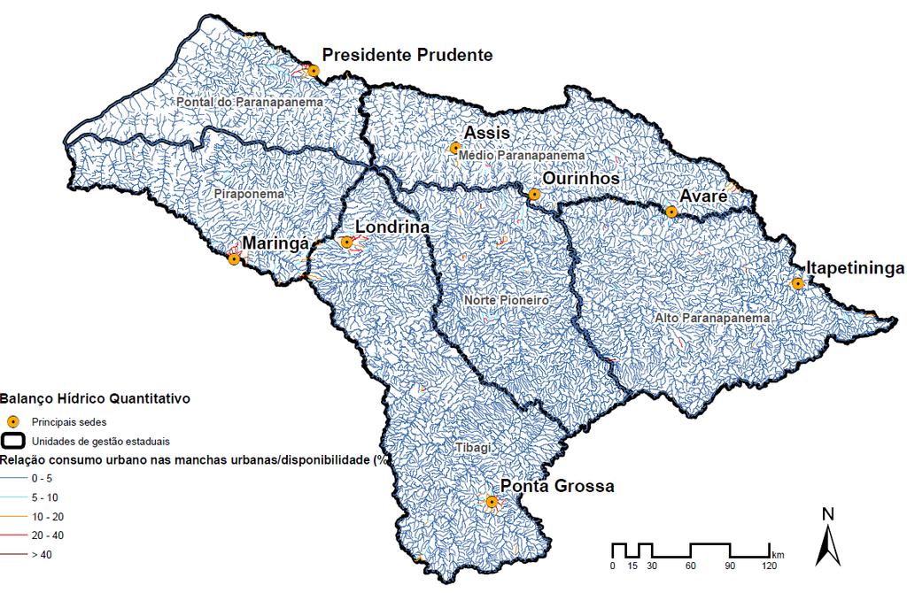 Cabe lembrar que na definição da disponibilidade hídrica foram considerados apenas efeitos de reservatórios/barragens de usinas hidrelétricas.