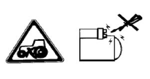 ATENÇÃO: Perigo de arrasto. Mantenha-se afastado das partes rotativas. Tome cuidado para NÃO ficar preso no cárdan de transmissão da tomada de força.