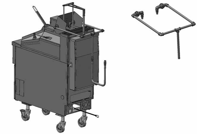 bicos 2120 Um kit de mangueira de distribuição de agente extintor e cabo de restrição (Nº de peça 435982) deve ser utilizado para cada fritadeira (vide Figura 4-78).