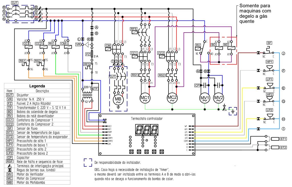 Bombas de Calor Esquema eléctrico para as