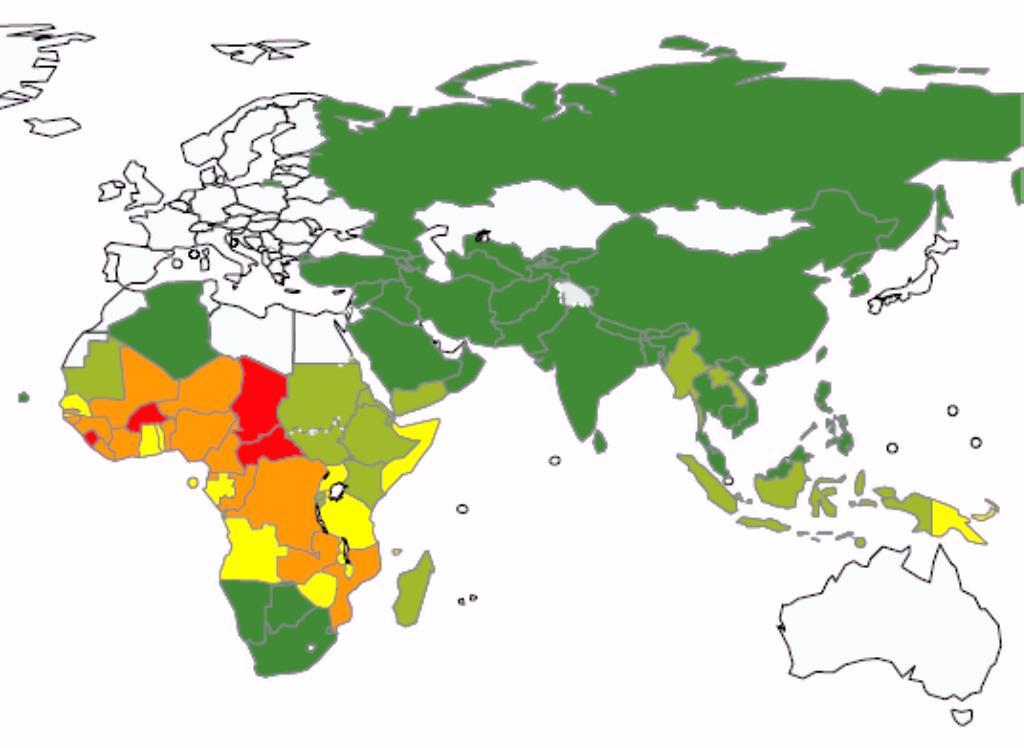 Moçambique e Angola (WHO, 2013). Estes dois países de língua portuguesa localizam-se em áreas de elevada mortalidade por malária (Figura 5). Angola Moçambique Figura 5.