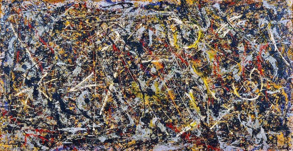 PINTURA GESTUAL Criada por Jackson Pollock, a pintura gestual ou action painting leva em conta as emoções na execução da obra de arte, abandonando o uso de materiais tradicionais,