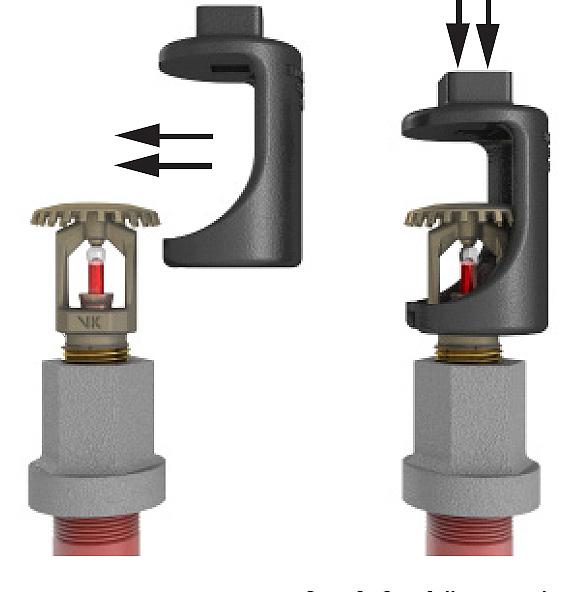 Página 6 de 6 Rev 15.1_PT Chave de rociadores 13577W/B** para instalar Rociadores Recubiertos de Cera. Passo 1: Deslize com cuidado, a chave de rociadores ao rededor do deflector.