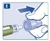 Retire a proteção interior da agulha e deite fora. Se tentar colocá-la de novo, poderá picar-se inadvertidamente com a agulha.
