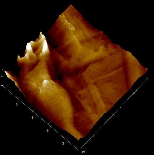 2. Microscopia de força atômica (AFM): Usualmente, para observação e análise de material nesse tipo de ensaio, utiliza-se técnicas de microscopia eletrônica de varredura, porém a preparação das