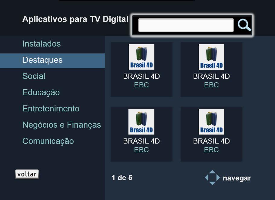 2. Utilize as teclas para navegar entre os aplicativos pré-instalados e para acessar determinado aplicativo, em seguida, clique em Ok; 3.