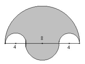 2) Em cada caso faça o que se pede: a) Calcule a área hachurada na figura abaixo sabendo que o raio do círculo mede 2 cm.