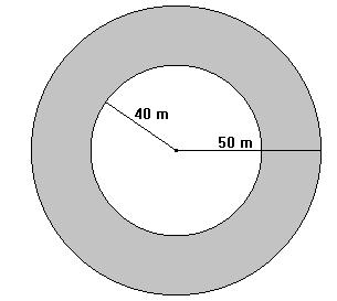 Qual é a área que será pintada? b) Calcule a área sombreada: d) Observe o semicírculo e determine sua área.