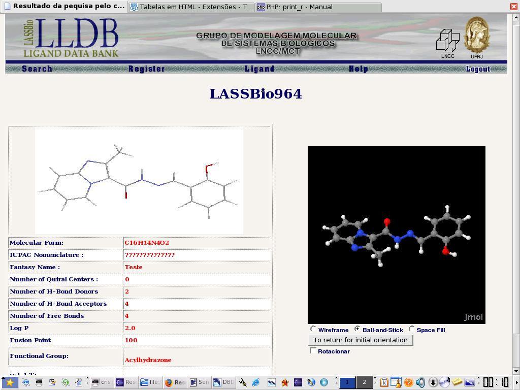L. E. Dardenne, LCC Banco de dados de moléculas = ovos protótipos tipos