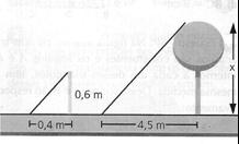 e) 60 m GABARITO: B Por semelhança de triângulos, x = 10 = 30 12 4 x. 25. A sombra de uma árvore mede 4,5 metros.