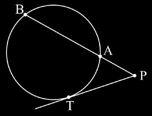 b) 6 c) 9 d) 12 e) 15 GABARITO: C AP BP= CP DP 4 9= 3 3 + x x = 9. ( ) 43. Na figura, AP = 3 e AB = 9. A medida de TP é a) 2 b) 4 c) 6 d) 8 e) 10 GABARITO: C 2 2 AP BP = TP 3 12 = x x = 6. 44.