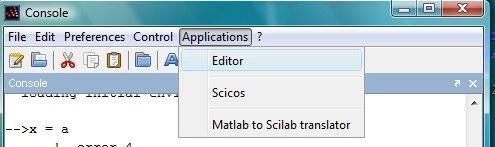 Programas Scilab Programas Scilab Programas em Scilab são arquivos ASCII (caracteres sem formatação) com a terminação ".sce". Um arquivo-programa contém comandos Scilab.