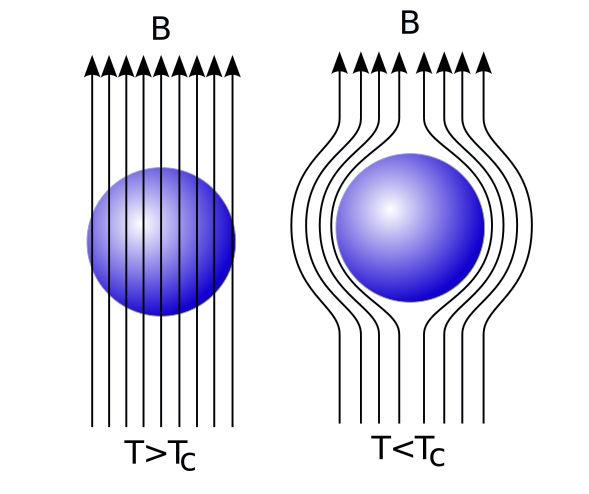 4). Esta propriedade foi denominada Efeito Meissner. Portanto, as características básicas de um material supercondutor são a resistividade nula e o diamagnetismo perfeito.