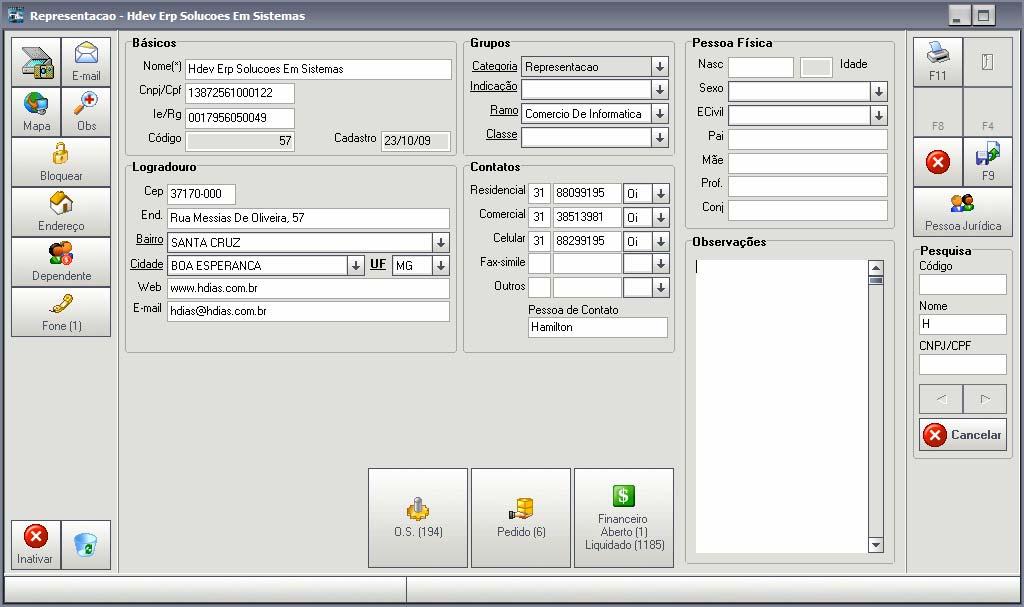 CLIENTE E FORNECEDOR Gerenciament de Cliente e Frnecedres, integraçã junt a Ggle MAPS ON-LINE buscand endereç d cliente em temp real permitind fazer impressã e calcular a rta da sua empresa a seu