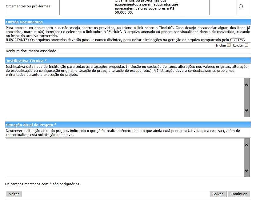 Imprtante: Tds s itens incluíds, excluíds u alterads pela slicitaçã de aditiv de valr/escp devem estar justificads na