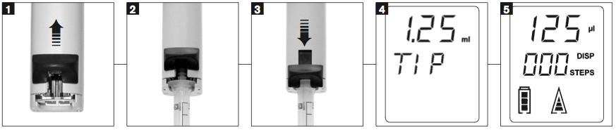 Se utilizar ponteiras compatíveis (não ponteiras-pd), a capacidade da ponteira deve ser inserida manualmente (veja pág. 31). Ao utilizar ponteiras de 25ml e 50ml, o adaptador fornecido deve ser usado.