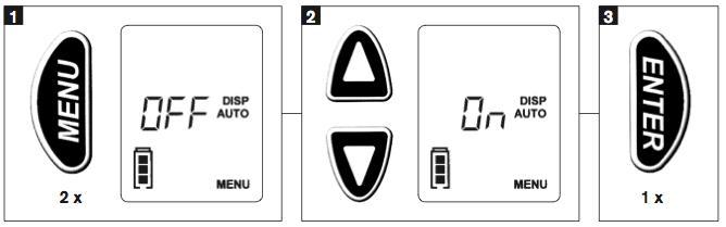 Para esvaziar a ponteira em qualquer momento, pressione o botão e então mantenha pressionado o botão STEP. A letra E aparece no display e a seta apontando para baixo pisca.